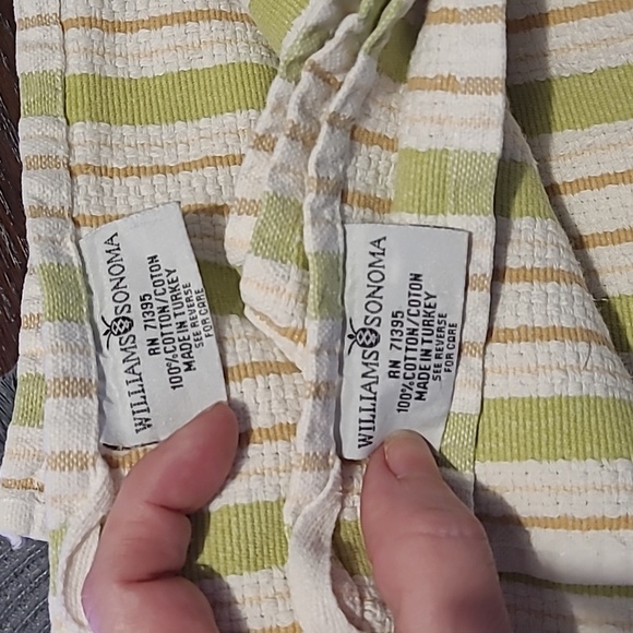 Williams-Sonoma Lot of Two thick large cotton kitchen towels good condition stri - Picture 3 of 10